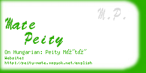 mate peity business card